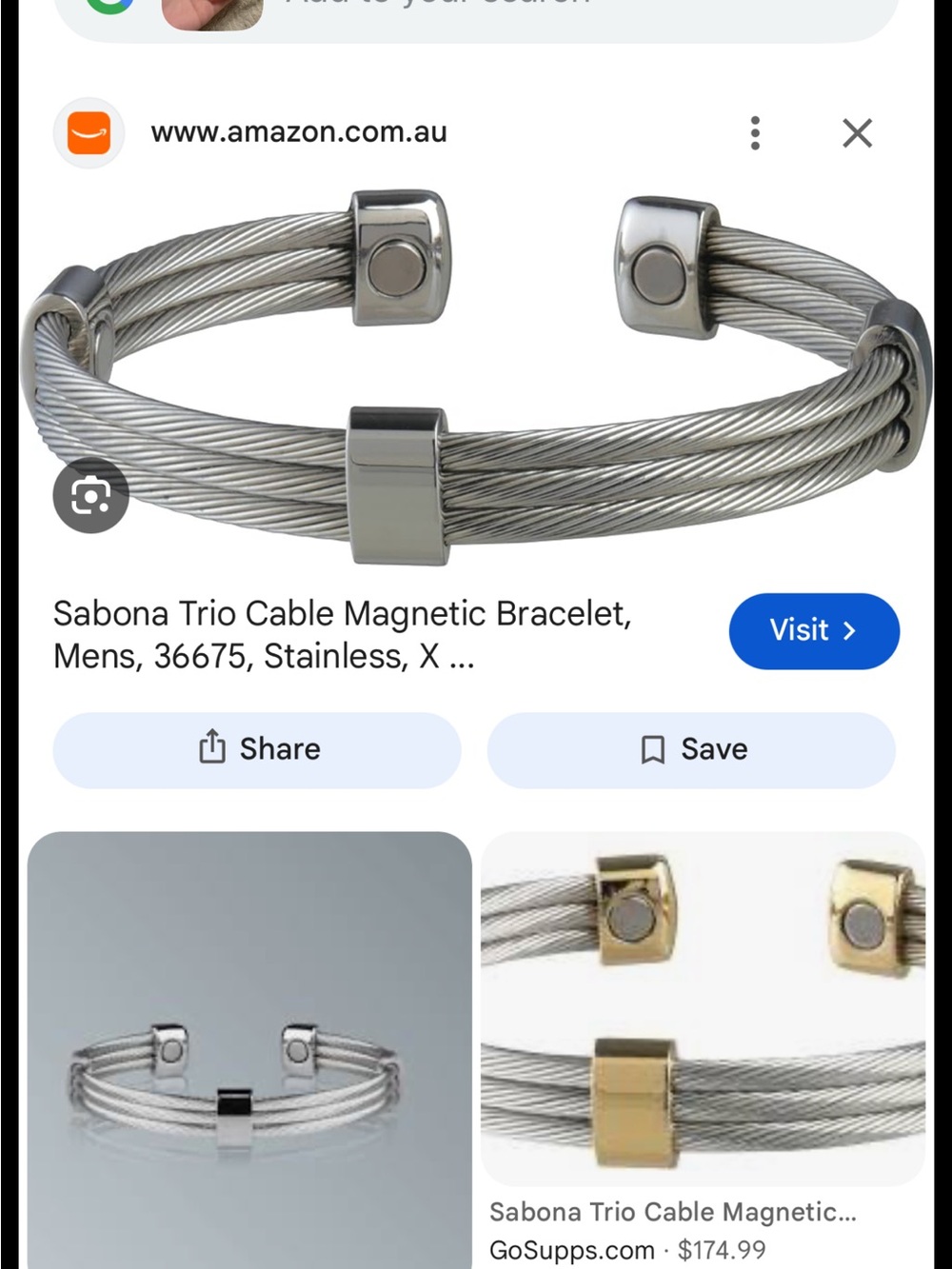 Silver Cable Trio Magnetic Bracelet for Women